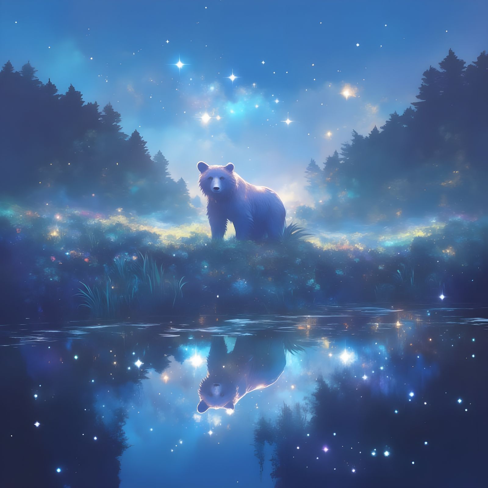 Majestic Bear Basks in Ethereal Twilight