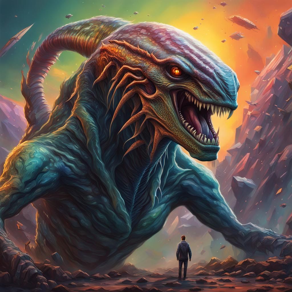 Hyperrealistic Alien Creature Concept Art