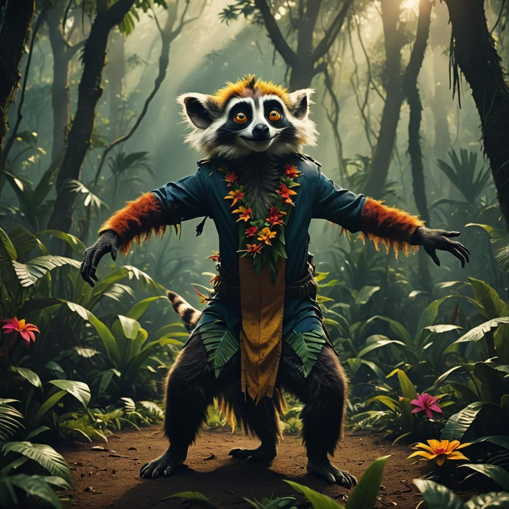 King Julian Dances: Cinematic Film Still