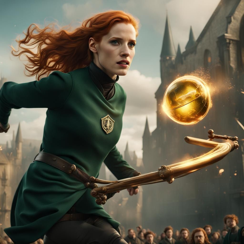 Jessica Chastain as Slytherin Quidditch Captain
