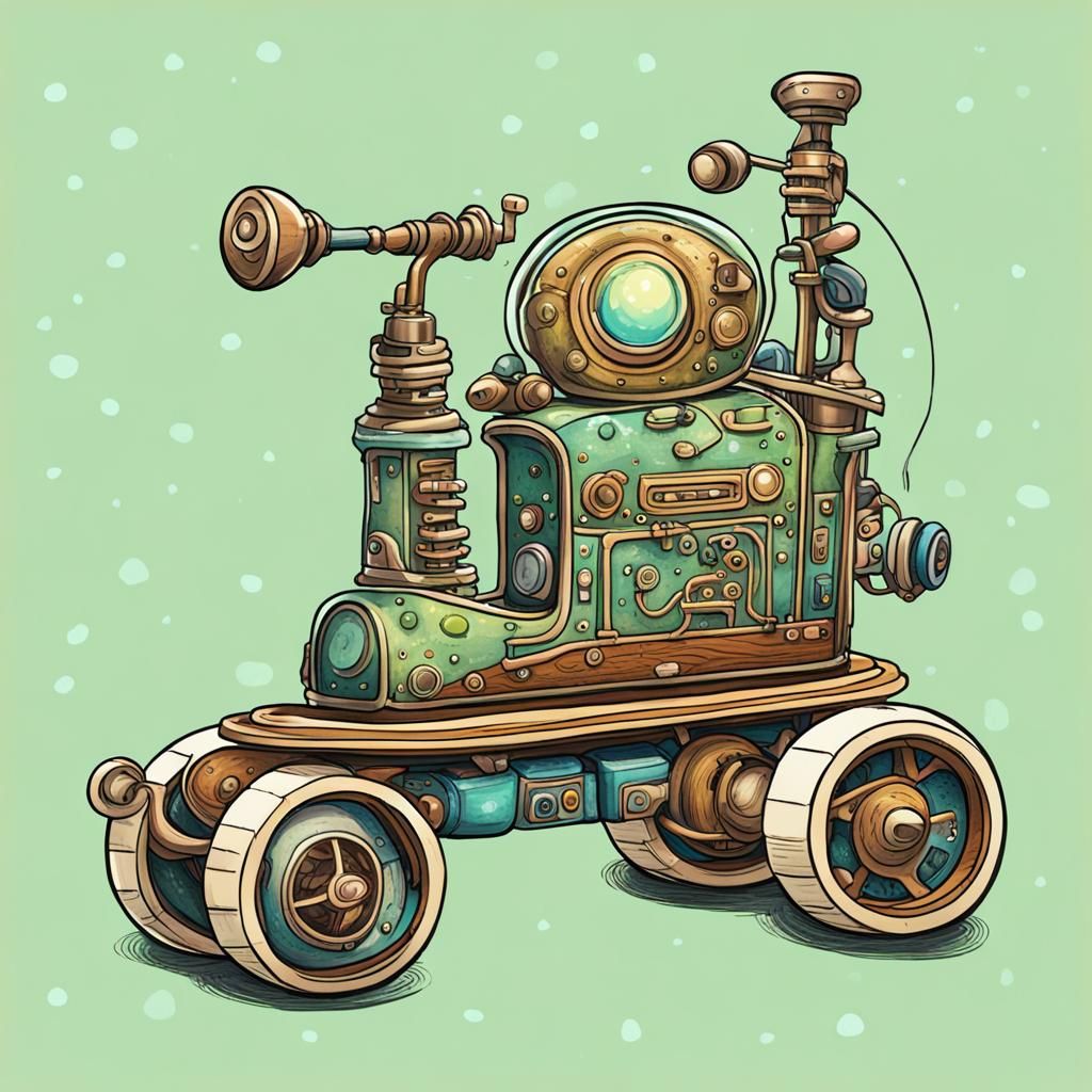 Steampunk Engine Made of Toys and Nonsense