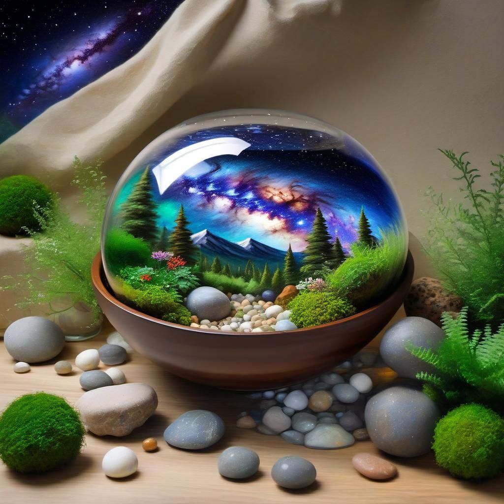 Galaxy in Terrarium: Impressionistic Action Painting