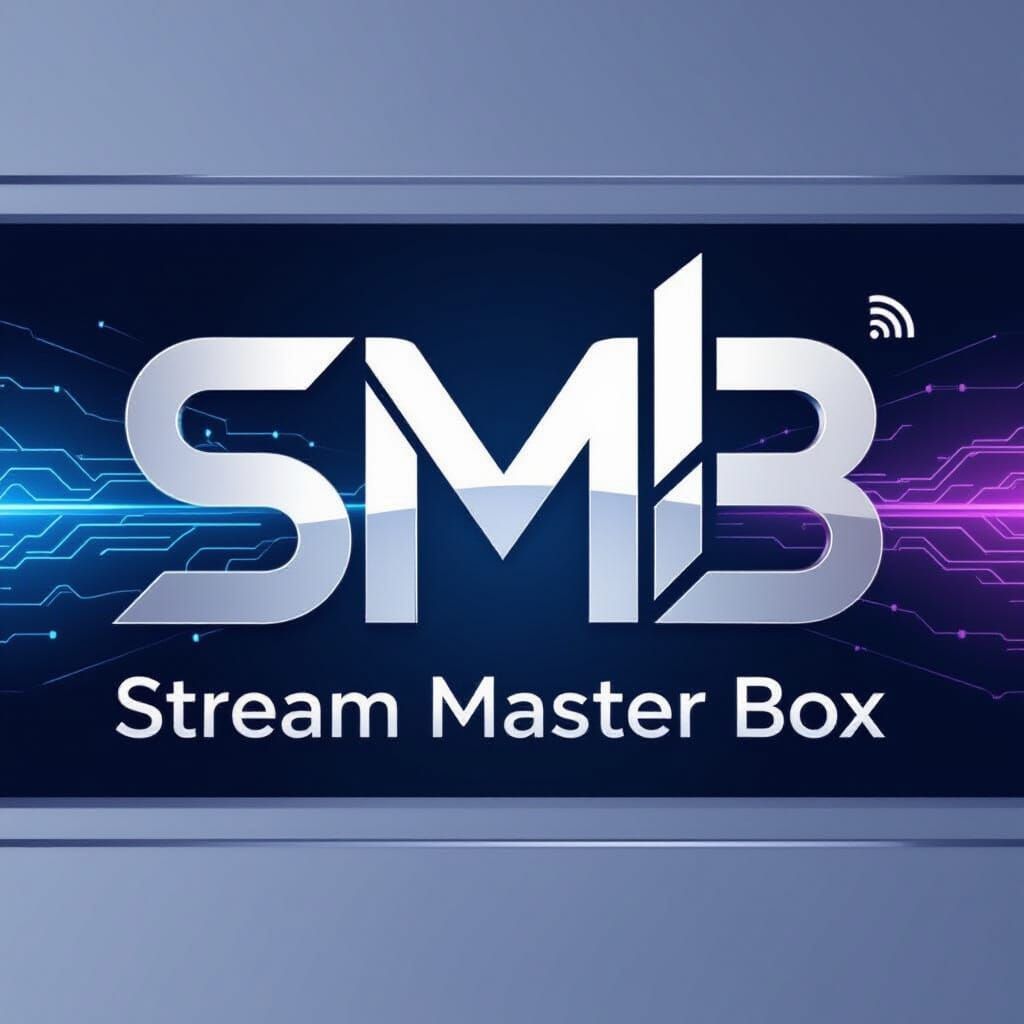 Stream Master Box Logo: Futuristic Tech & Entertainment
