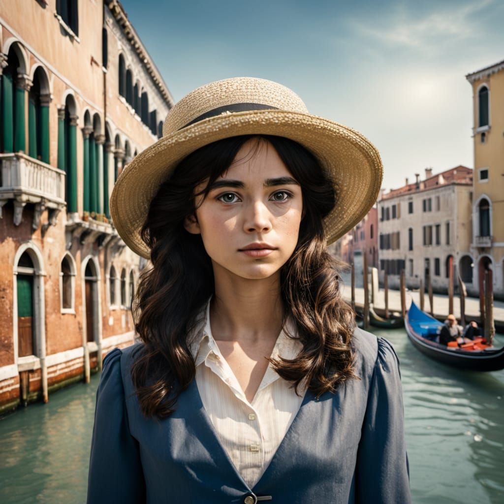 Romantic Venice Cityscape in Muted Watercolors