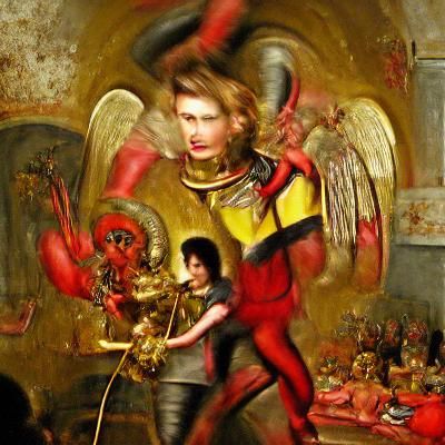 Archangel Michael Banishes Devil from Heaven