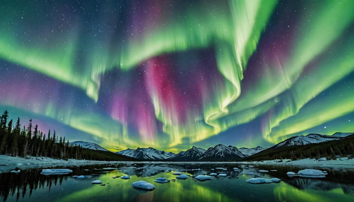 Surreal Aurora Borealis Underwater Dreamscape