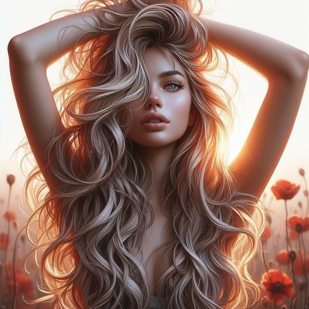 Elegant Portrait of a Beautiful Blonde Woman