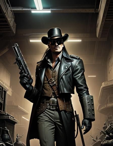 Sci-Fi Merchants in Dusty Spaceport, Comic Book Art