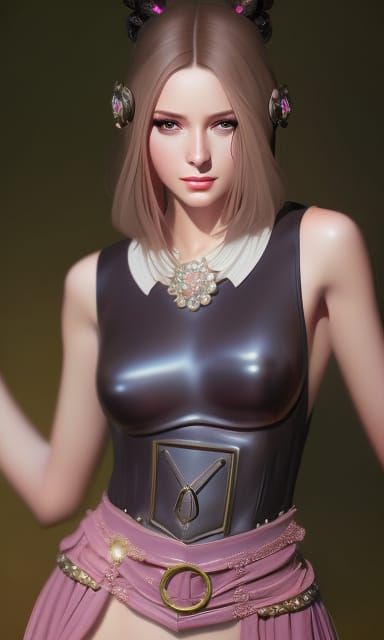 Young Superheroine Portrait in Hyperdetailed Style