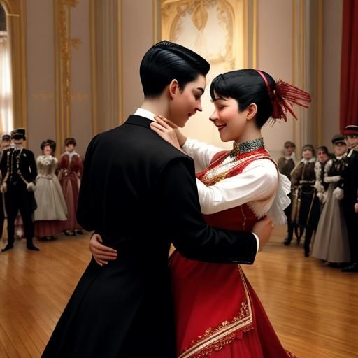 Couples Dancing in Early 20th Century Russia