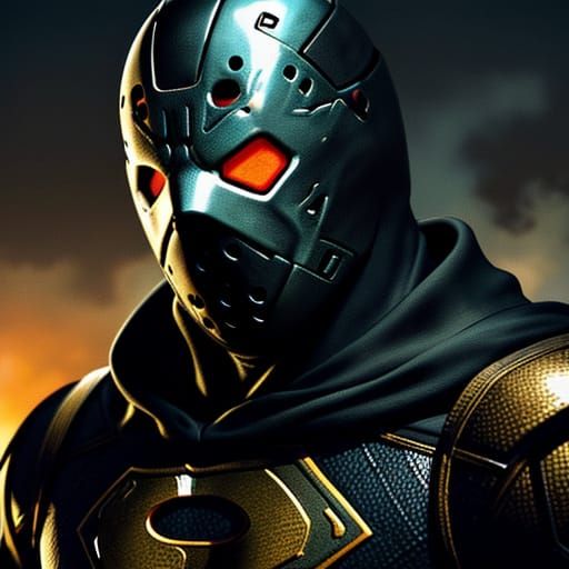 Jason Voorhees as Superhero in Comic Book Style
