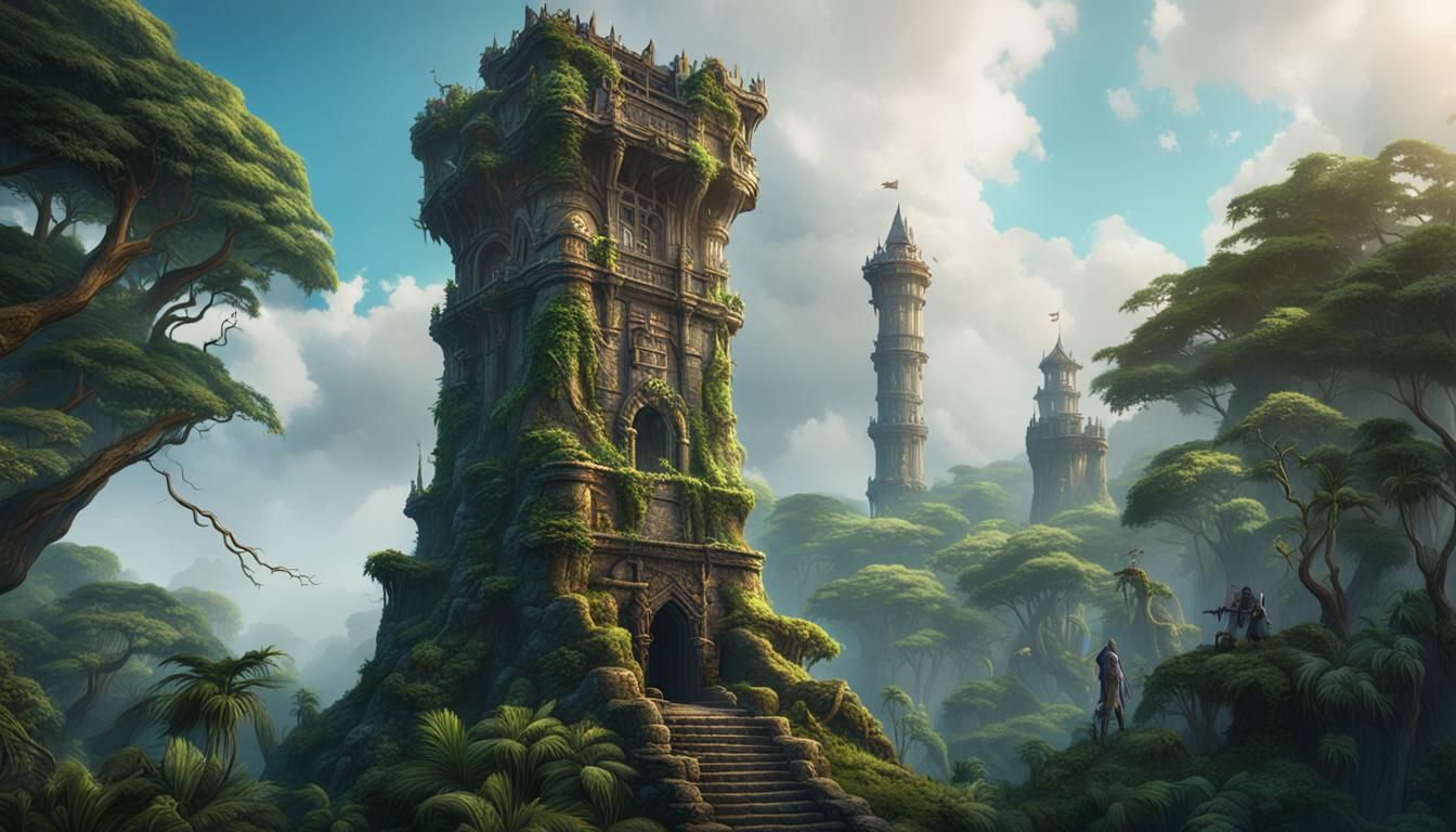 Stone Wizard's Tower in Jungle Concept Art