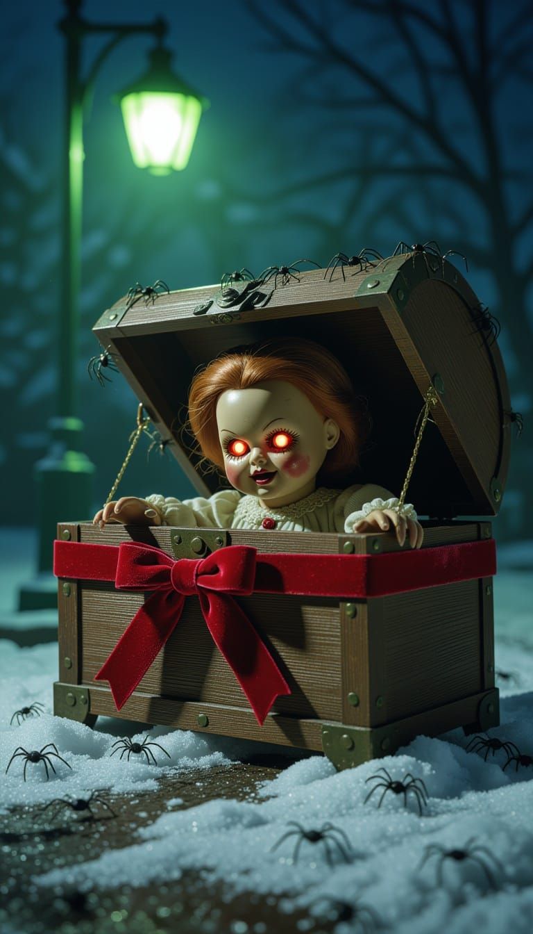 Terrifying Doll Emerges From Spiders Crawling Toy Chest