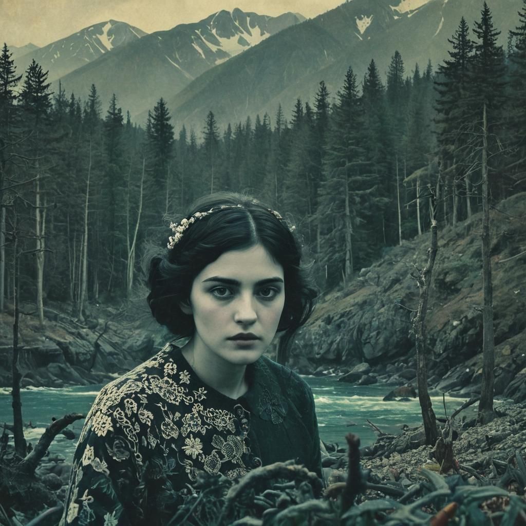 Mesmerizing Digital Collage with Birds, Flowers, and Boats