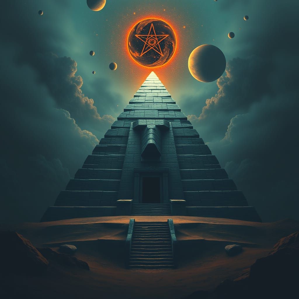 Egyptian Pyramid Transformed into a Human Face