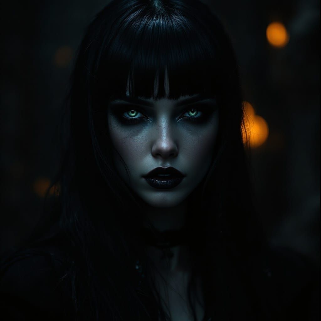 Surreal Goddess Exudes Dark Allure and Timeless Elegance