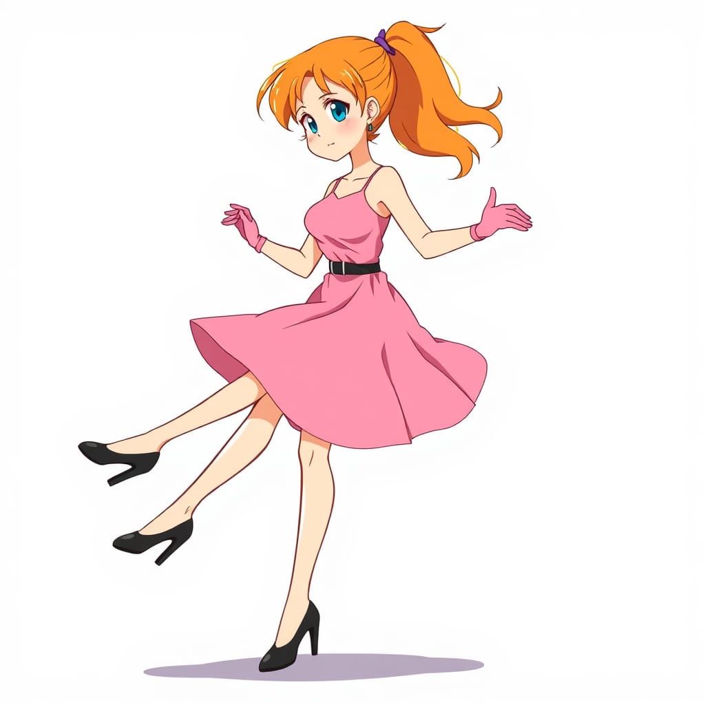 Cartoon Woman Tap Dancing at High Speed