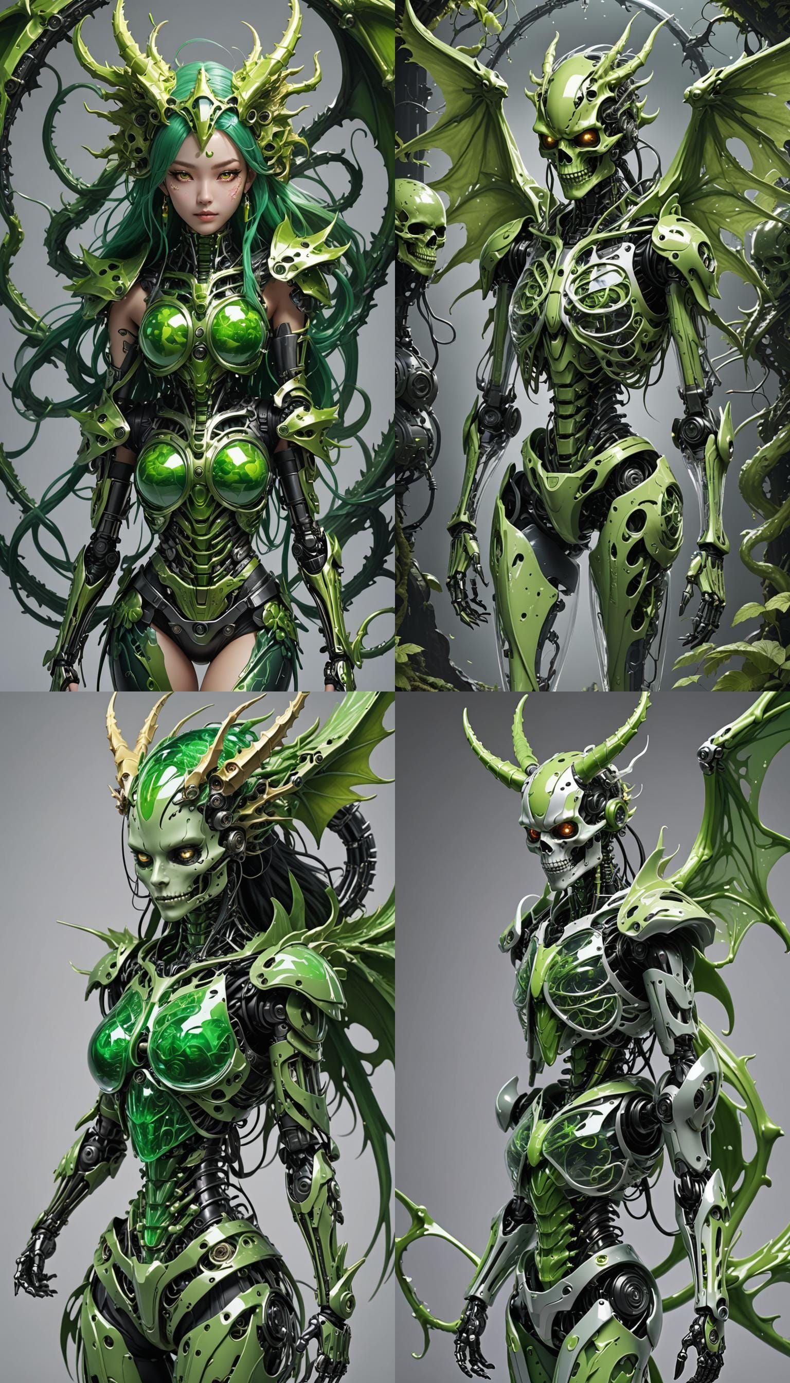 Robotic Dragon Girl with Slime Skin