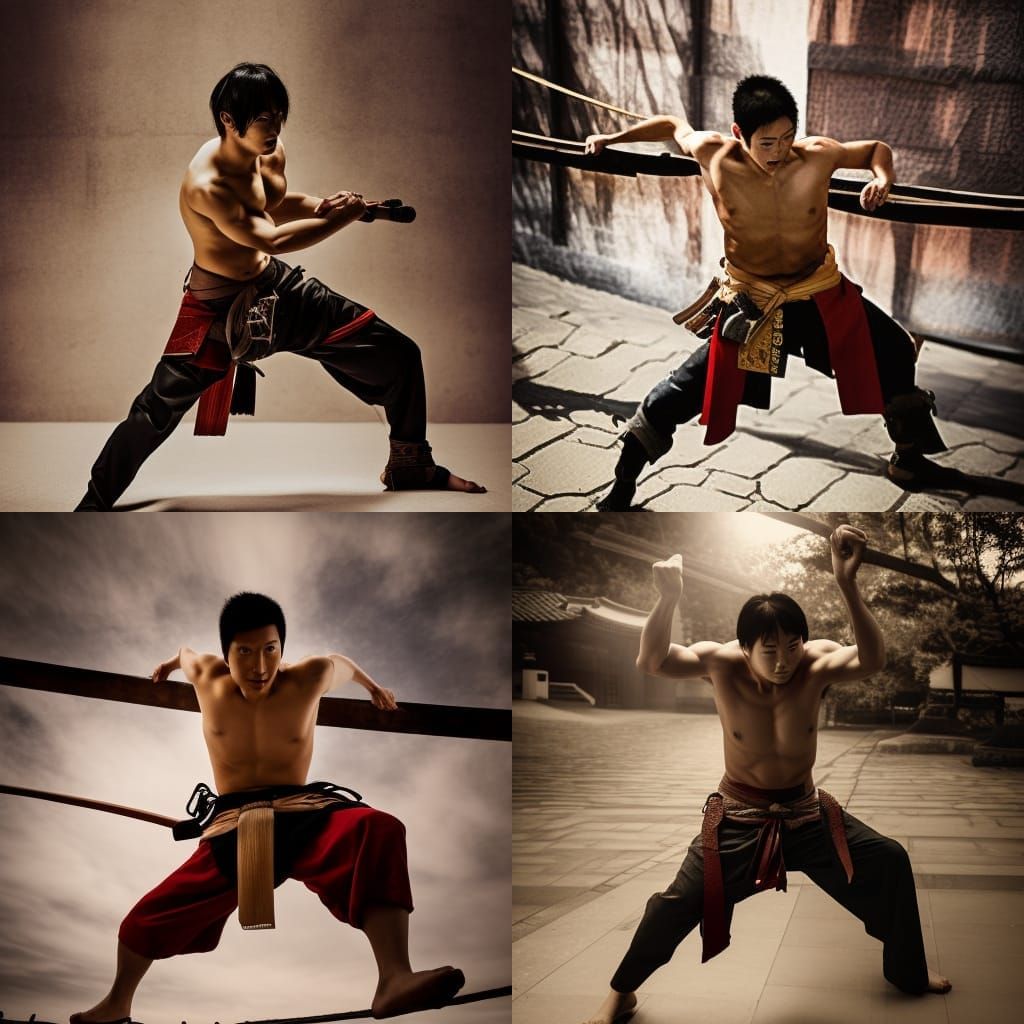 Handsome Ninja Samurai in Natural Lighting