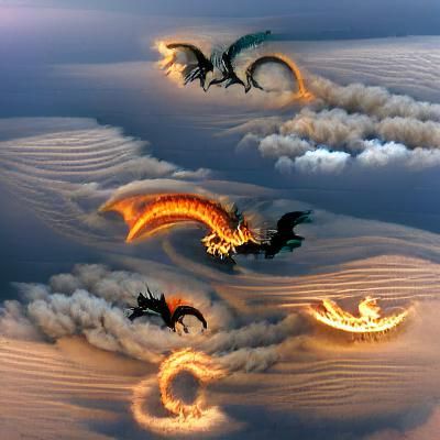 Majestic Dragon Soaring Over Mountains