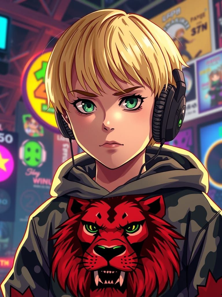 Anime Boy Shines in Neon Nightclub Scene