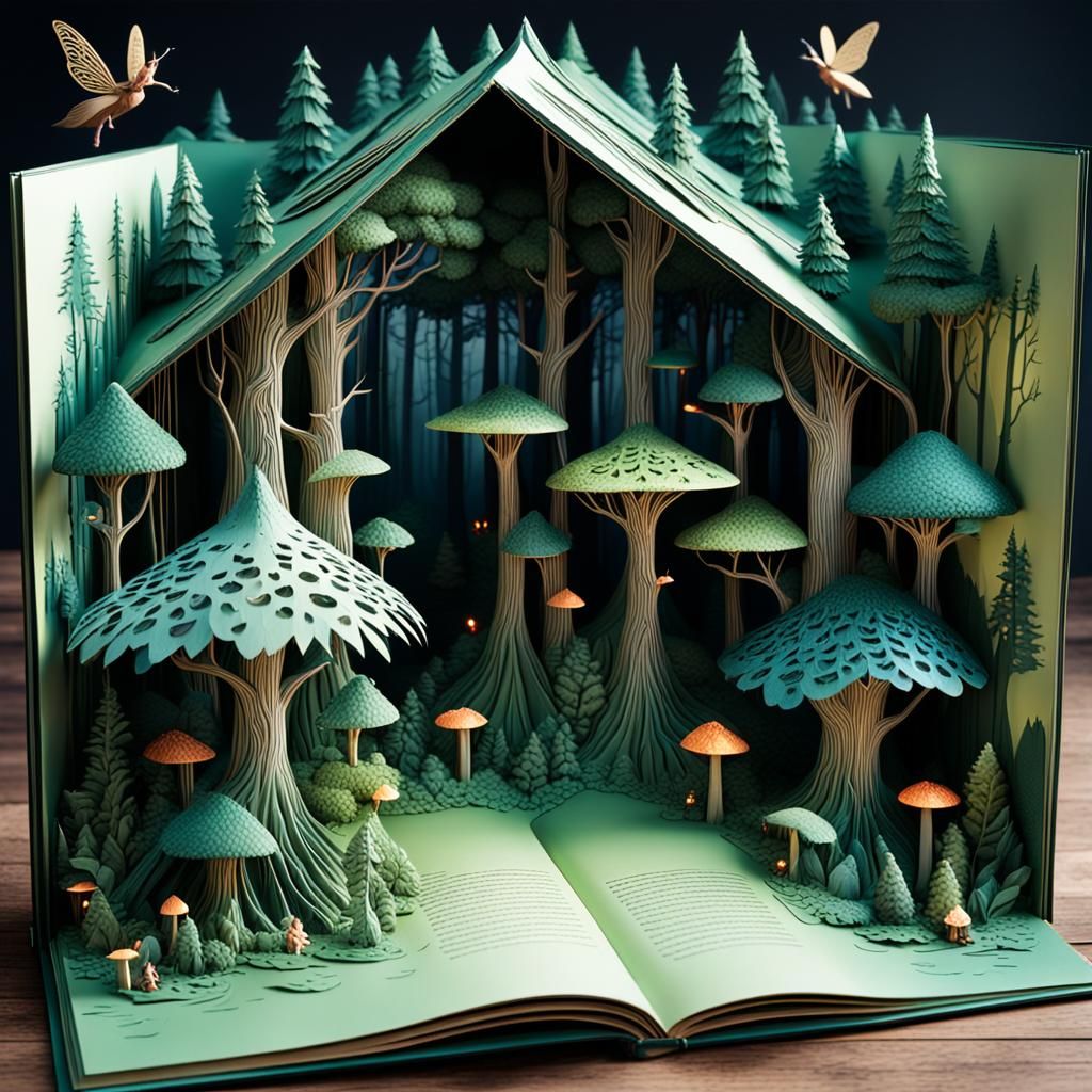 Fairytale Forest in Pop-Up Book: Digital Matte Painting