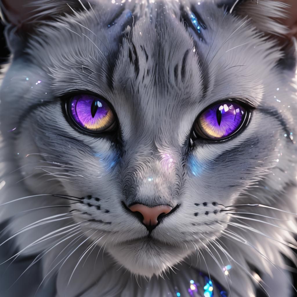 Anime Cat Eyes Sparkling in the Dark