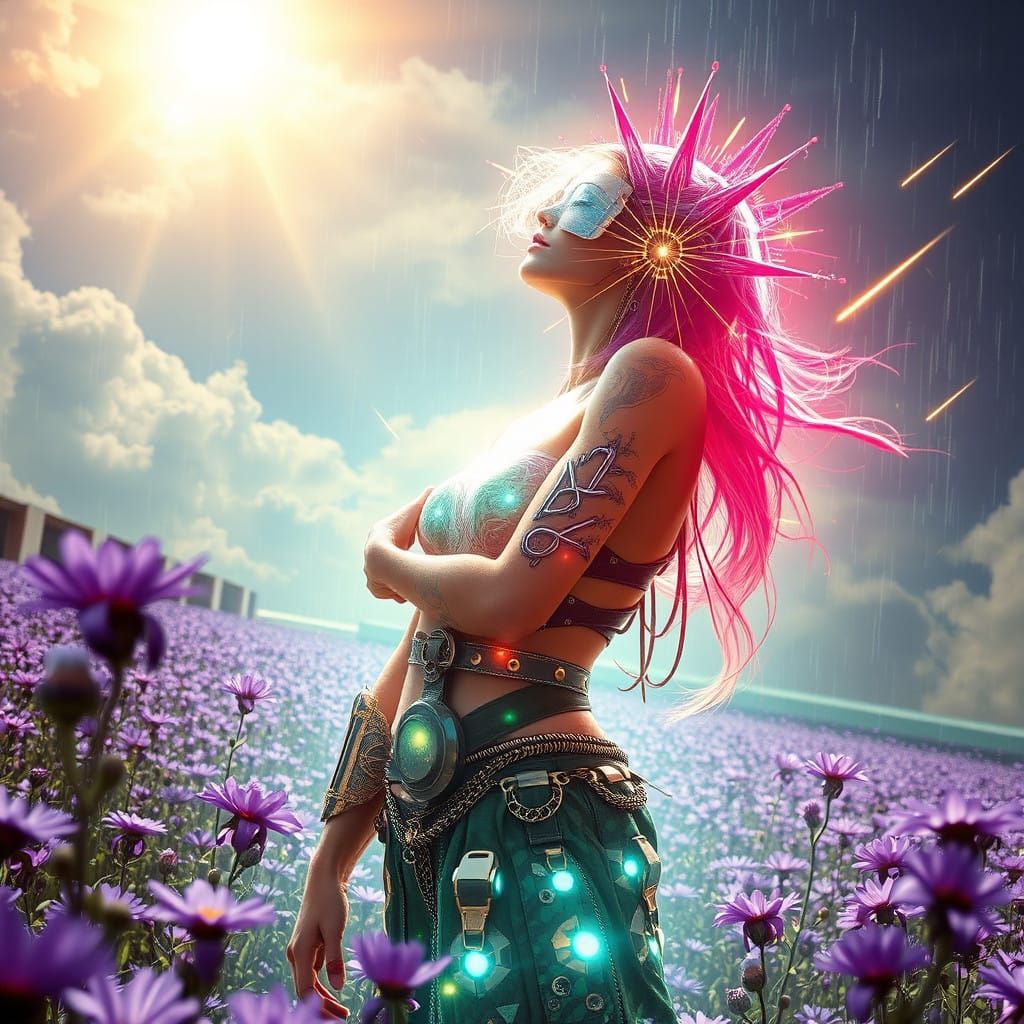 Solarpunk Flower Girl