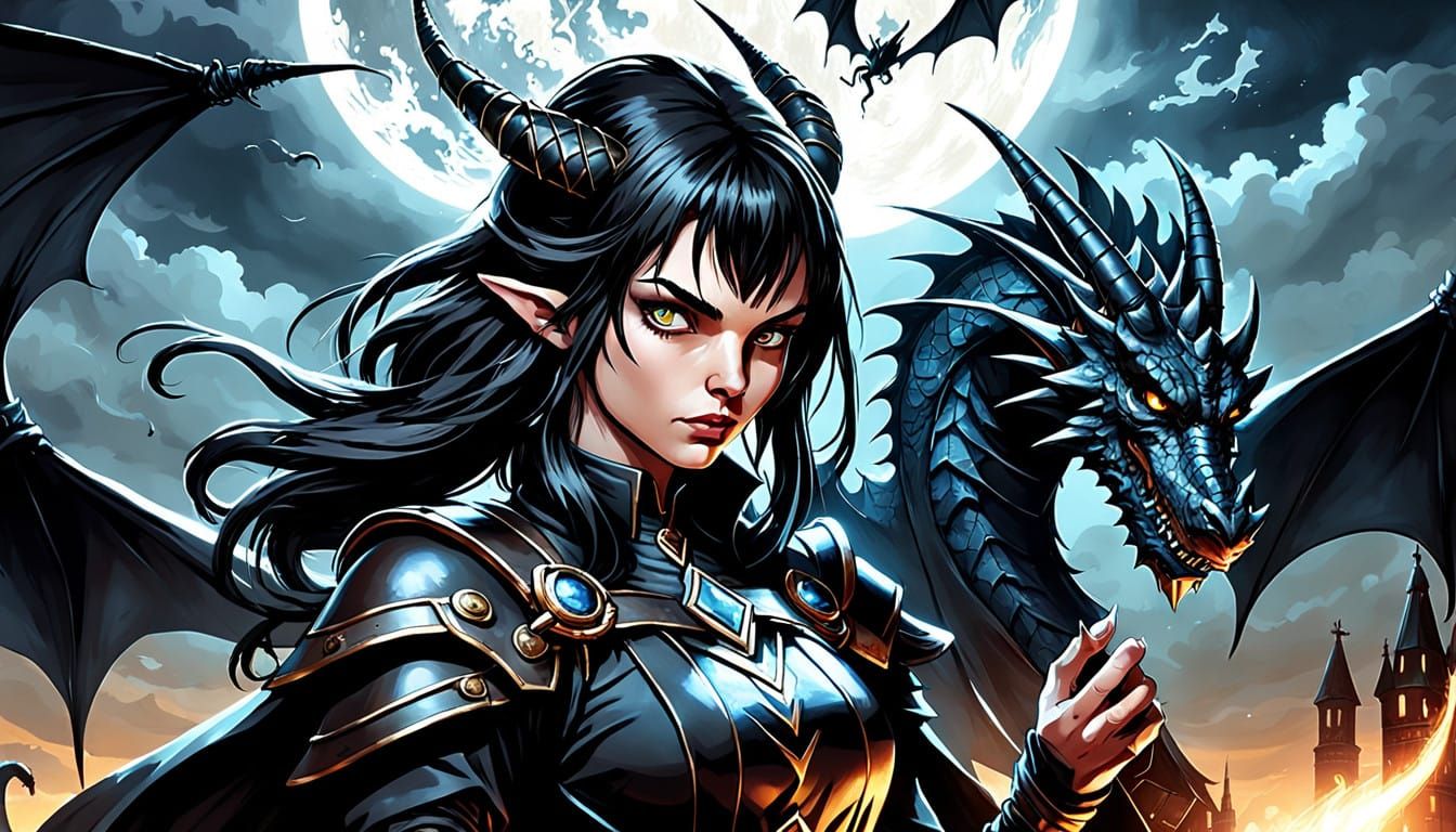 Female Warrior in Dark Fantasy Grim Setting