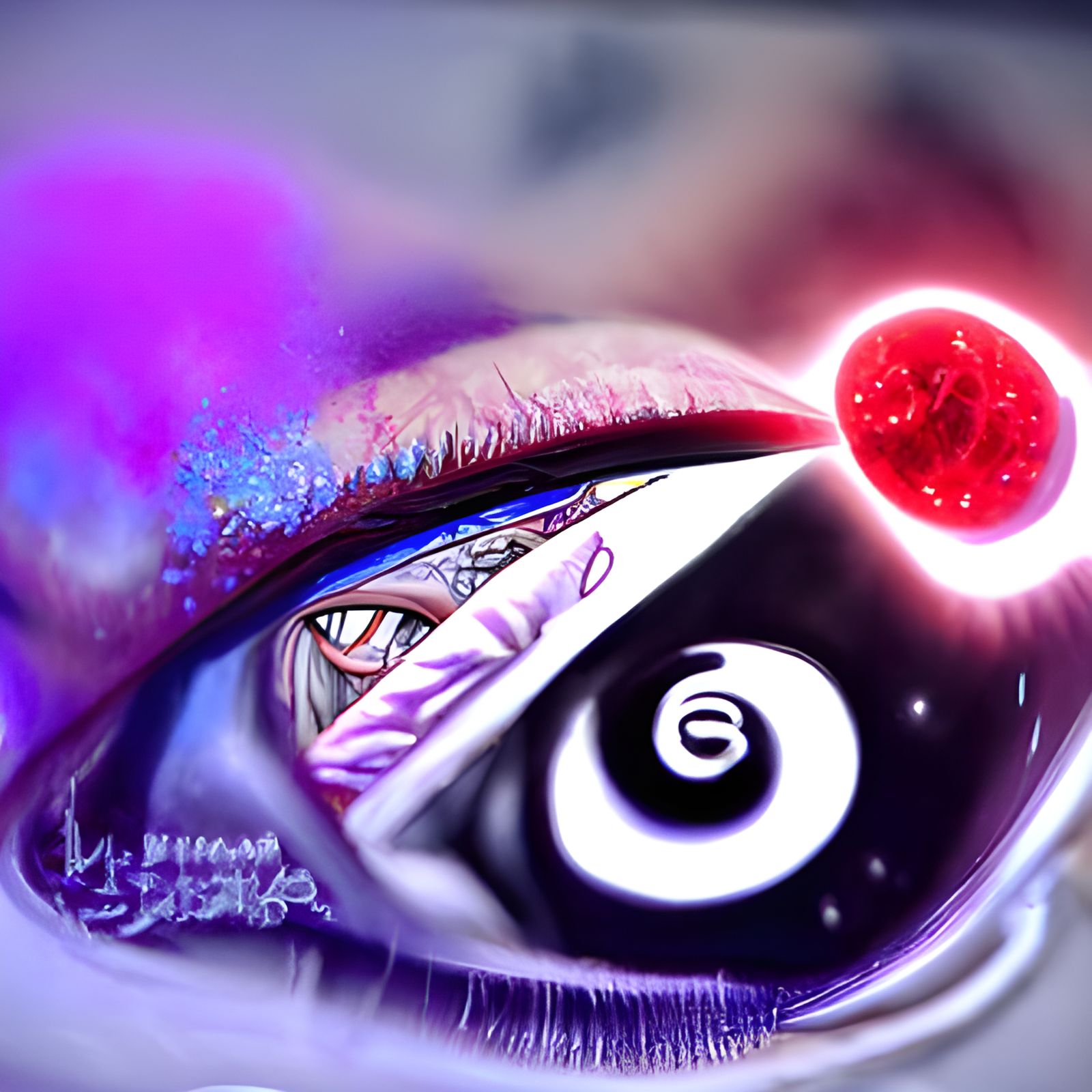 Holographic Astral Sharingan Illustration in Mixed Media