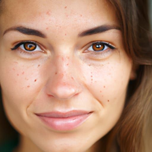 Realistic Close-Up of Woman's Face with Natural Skin