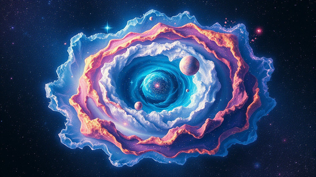 Abstract Cosmic Star Walker in Osamu Sato Style