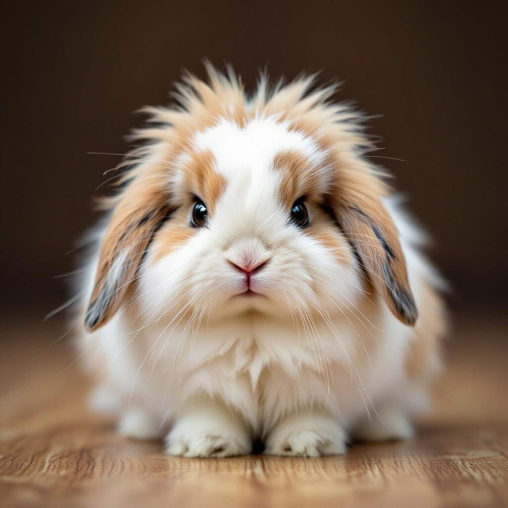 Cute Fluffy Bunny Rabbit Looking Grumpy