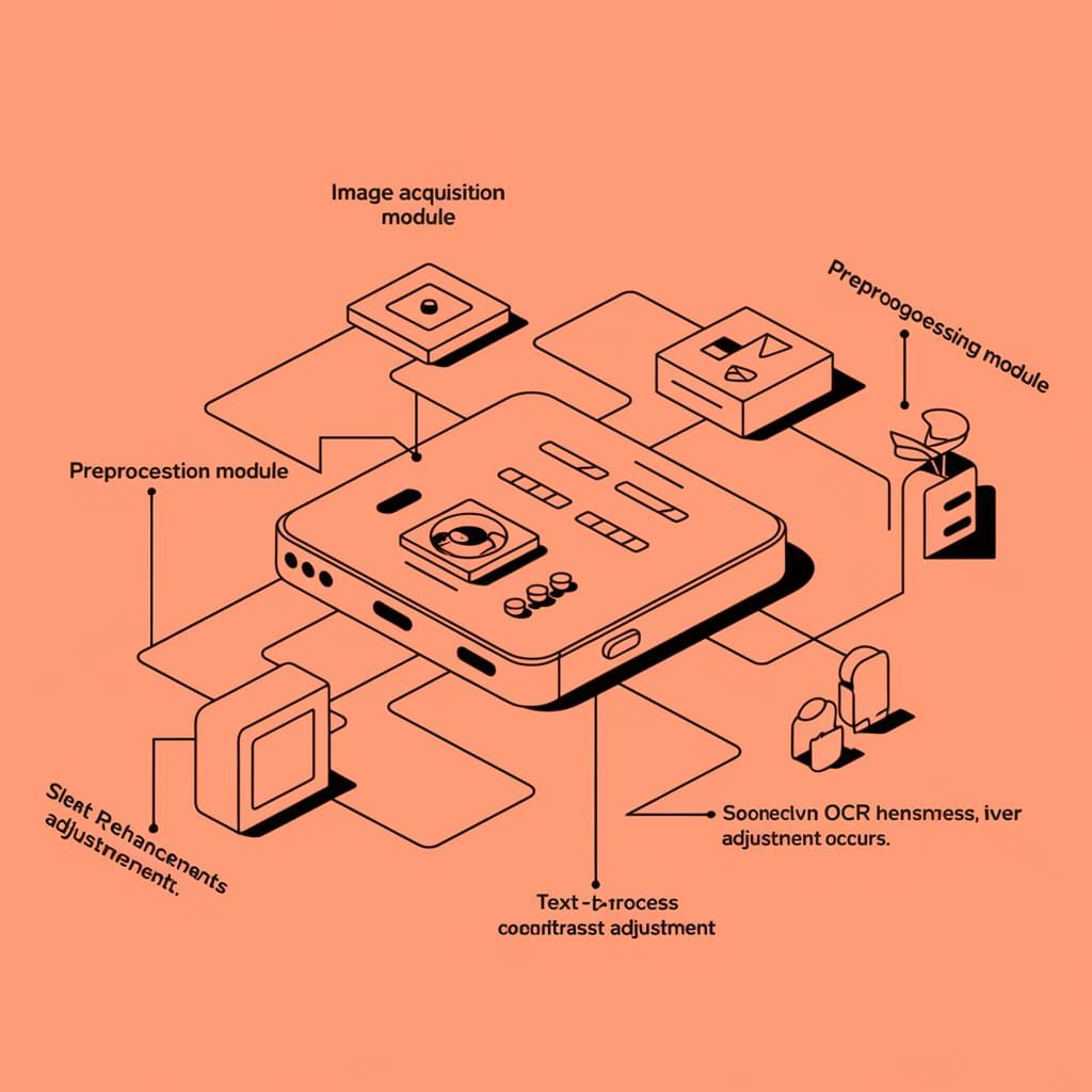 Intricate Wireframe Diagram for Visually Impaired AI System