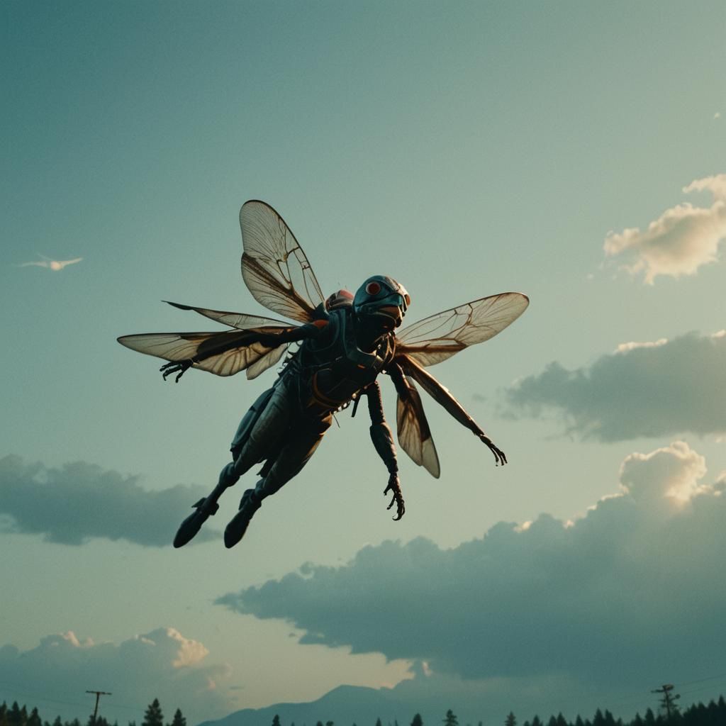 Cinematic Film Still of The Human Fly