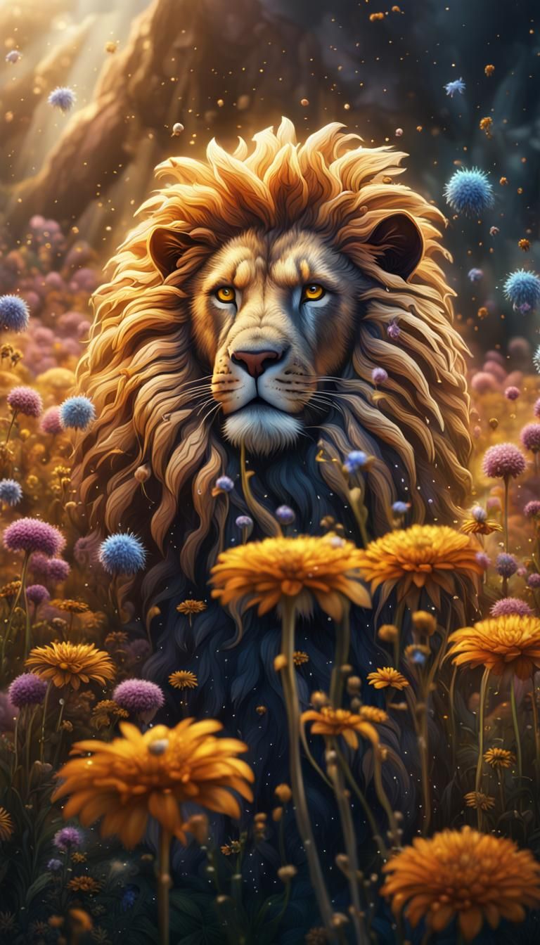 Dandelion Seeds Blowing Away: Fantasy Concept Art