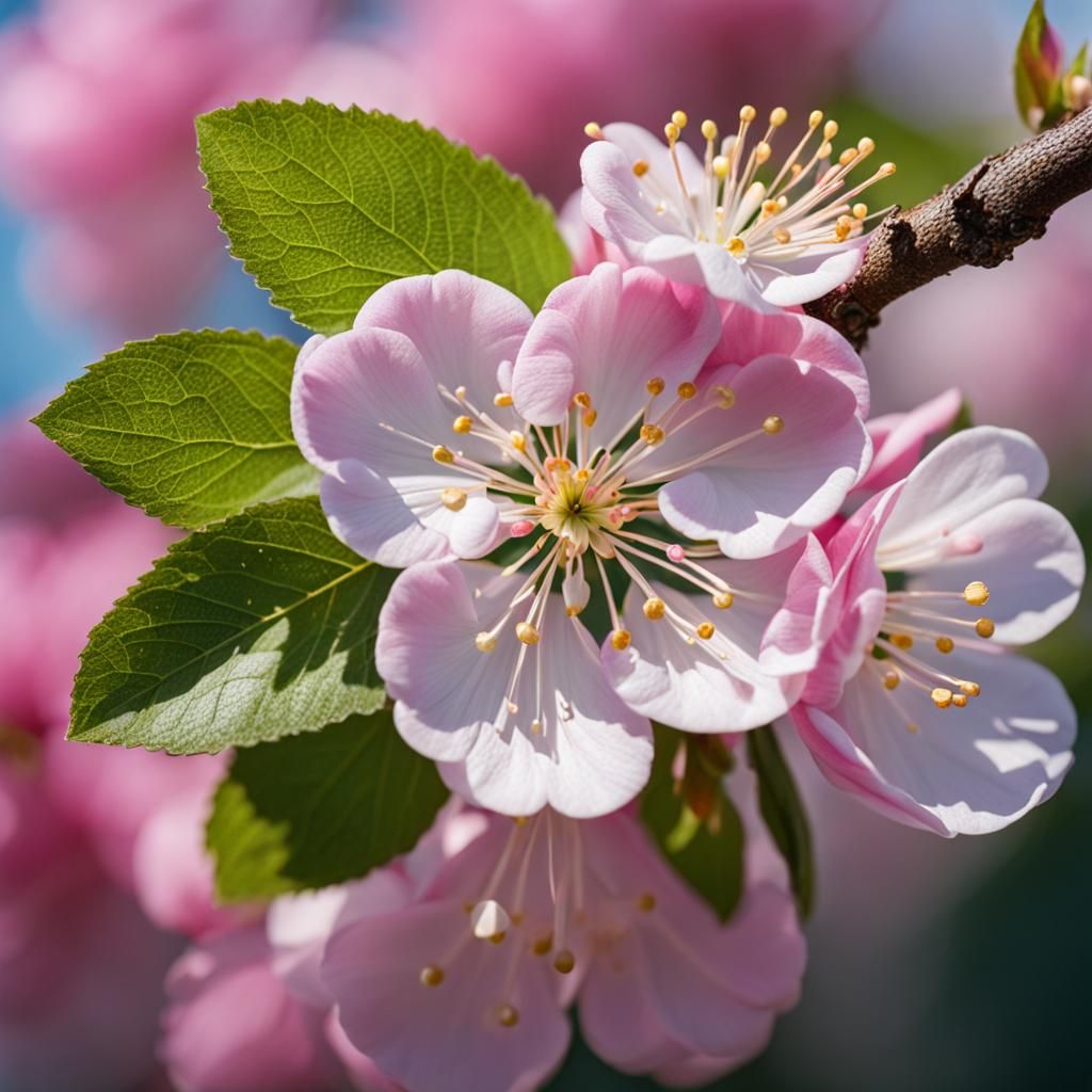 Hyper-Realistic Apple Blossom Portrait in 8k