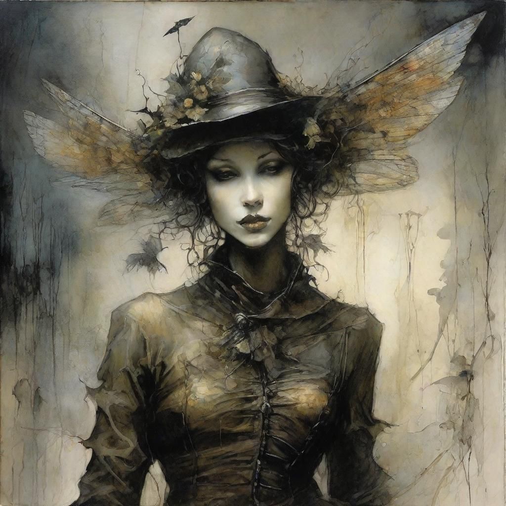 Comic Noir Fairy in Expressionist Style