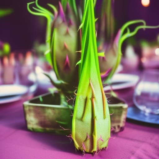 Dragon Fruit Still Life in Synthwave Neon Style
