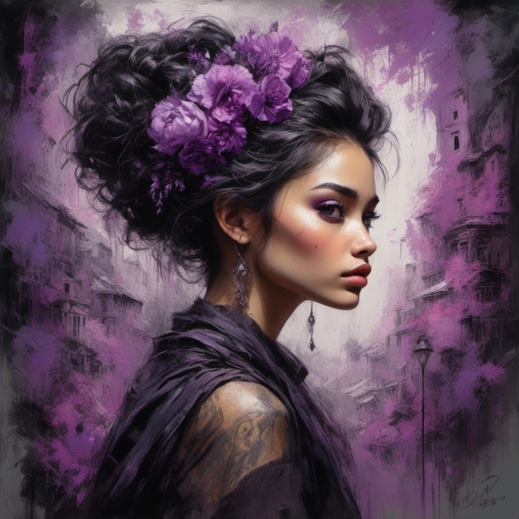 Young Artist Painting Street Art in Chalk Art Style