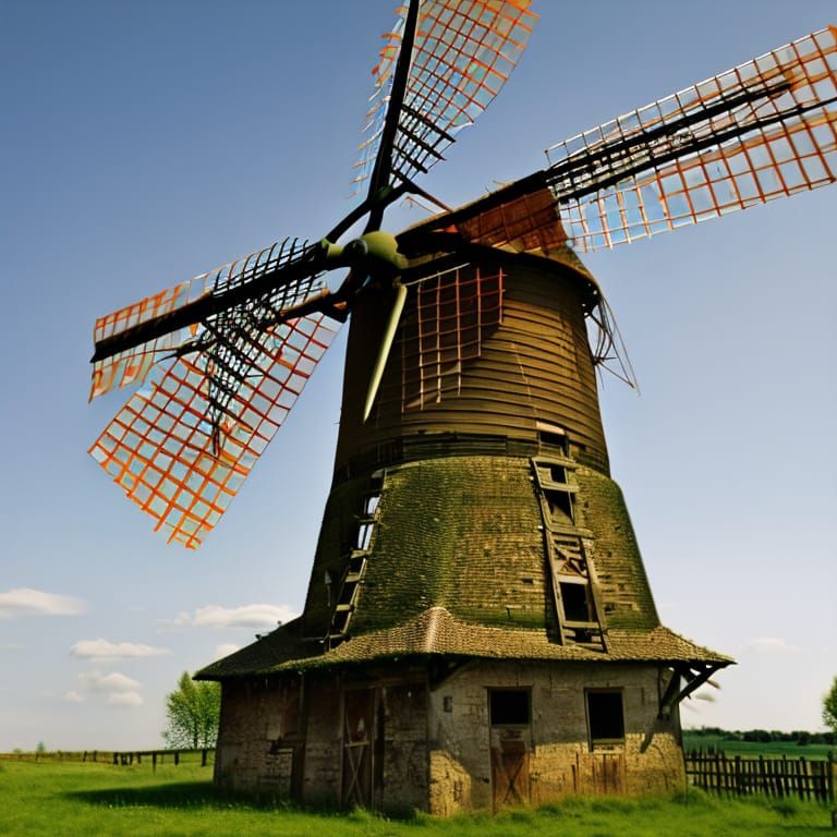 Picturesque Old Windmill Against the Sky