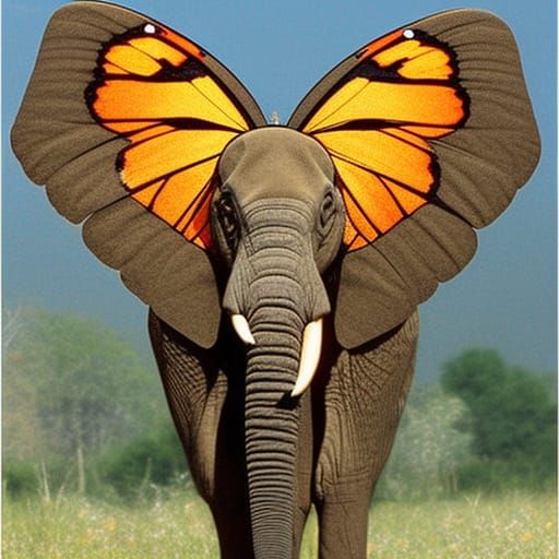 Elephant with Butterfly Wings