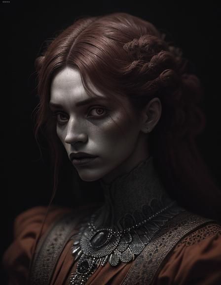 Surreal Portrait of Tegeneria on Silk Throne