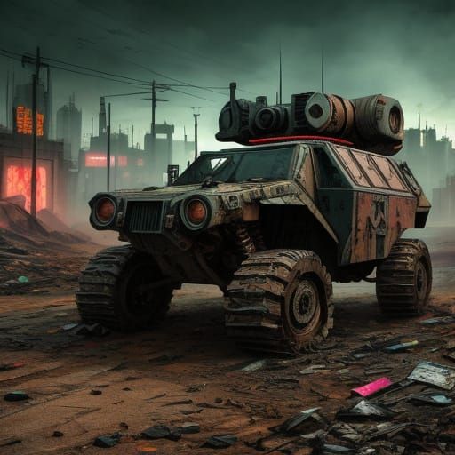 Cyberpunk Rebellion in a Neon Wasteland