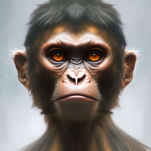 Fantasy Portrait of a Humanoid Monkey Character