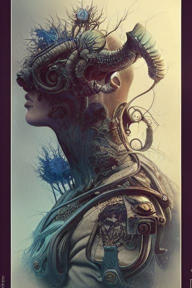 Dark Fantasy Soldier's Plea: Intricate Ink Illustration