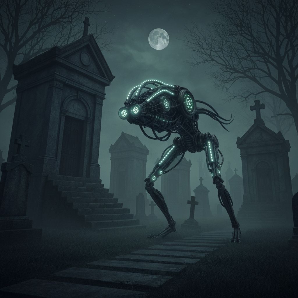 Biomechanical Train Woman in Cemetery, Giger Style