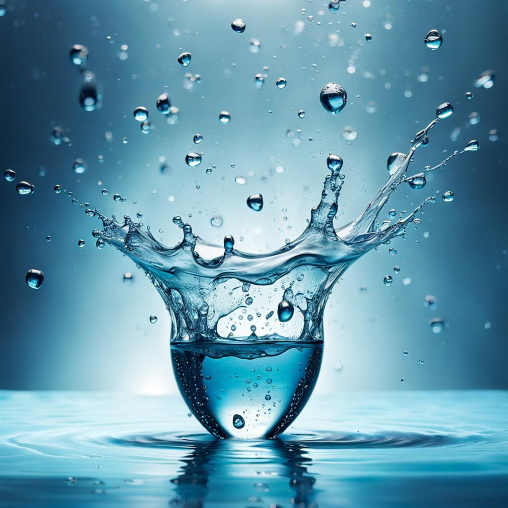 High-Speed Splash: Water Drop in Pool