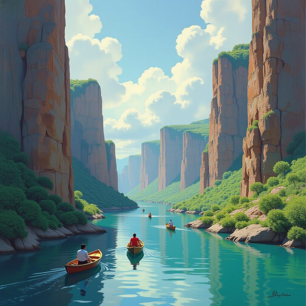 Parallel Dimension Oil Painting in the Style of James Gurney