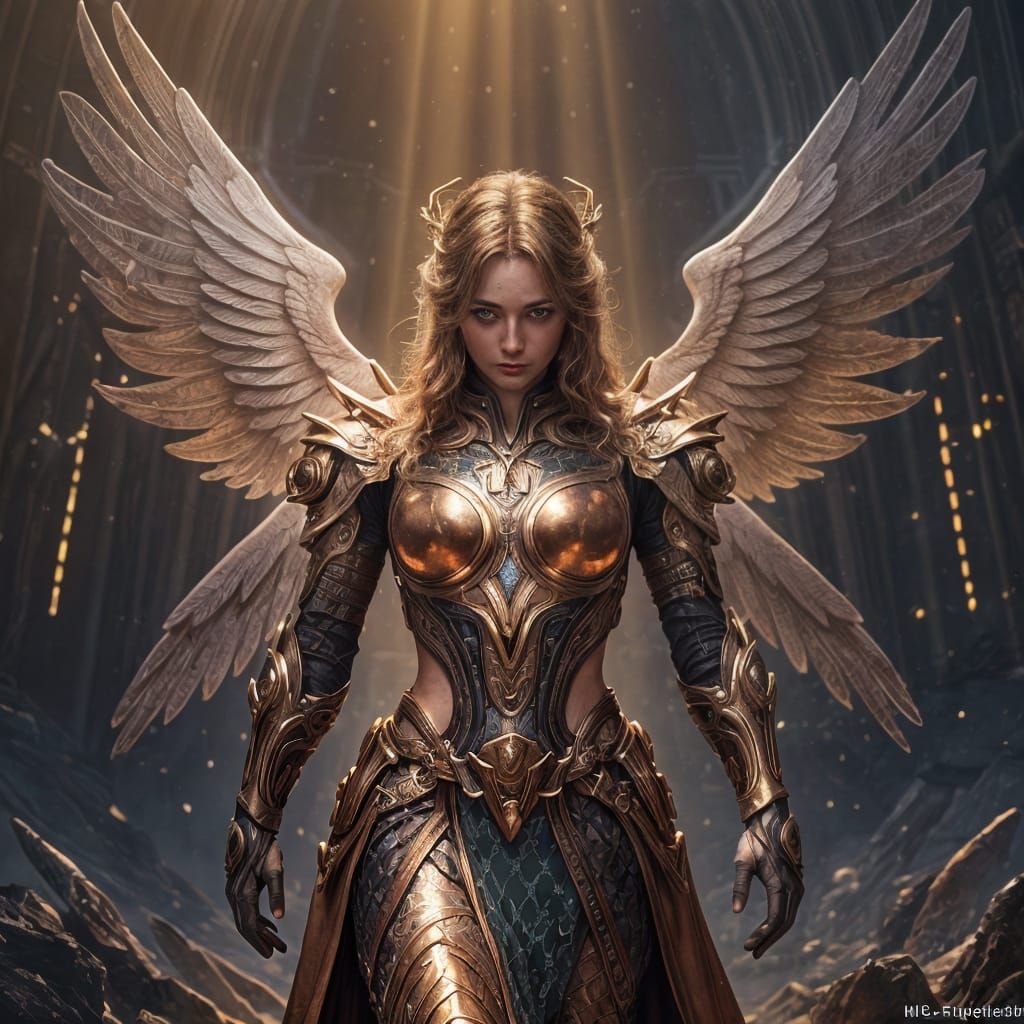 Radiant Archangel Gabriel in Ethereal Sci-Fi Style